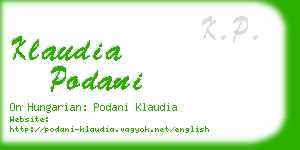 klaudia podani business card